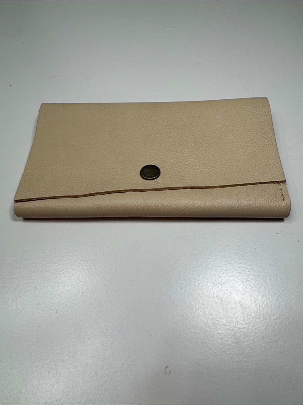 Portland Leather Beige Lesthef Rancher Fold Wallet with Snap